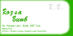 rozsa bumb business card